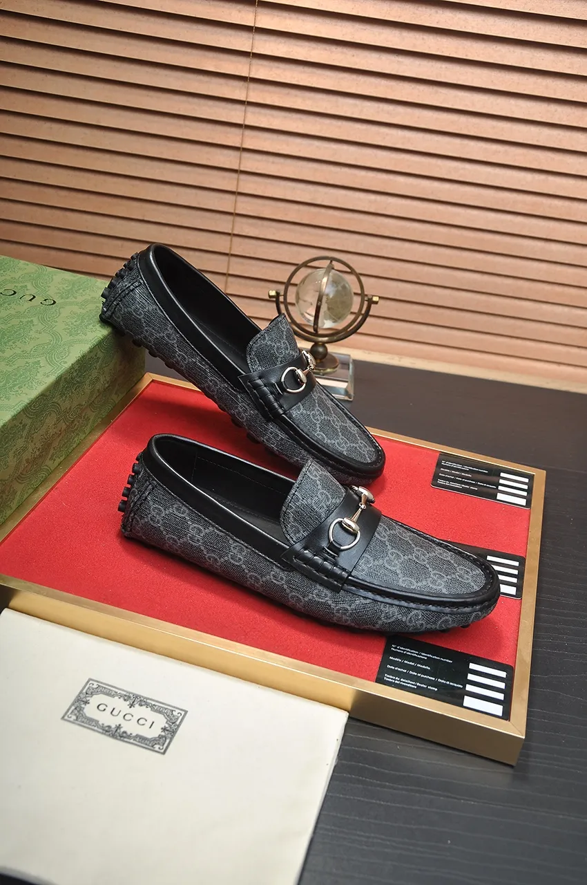 Men's Men's Shoes💰420💶【GUCCI】 (High-end Niuli) New 🍀Gucci*——Gucci Doudou Shoes! Made of imported original cowhide, the inner top layer is comfortable cowhide lining! Original wear-resistant rubber outsole! High quality products! Code number 38-44!